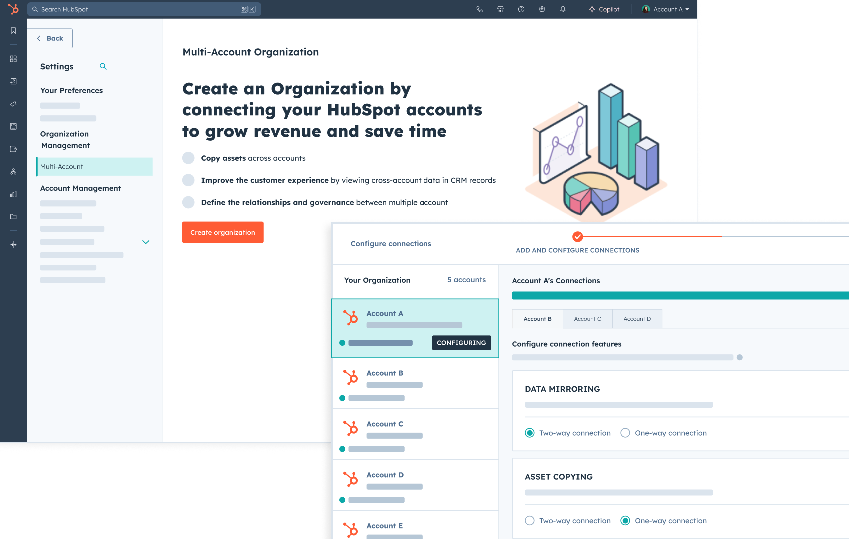 HubSpot multi-account management configuration.